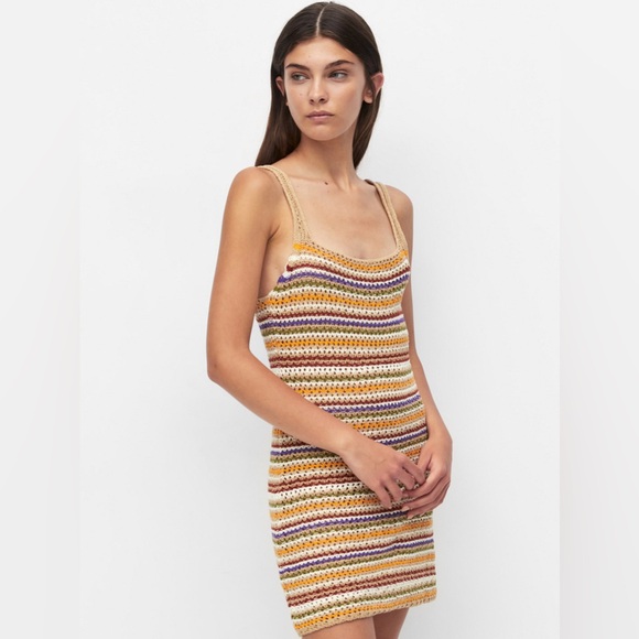 Pull&Bear Crochet Mini Dress Multi Color Size XS - Picture 1 of 6